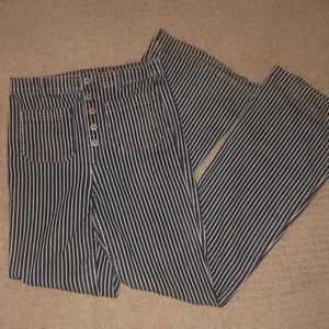 Striped flair jeans